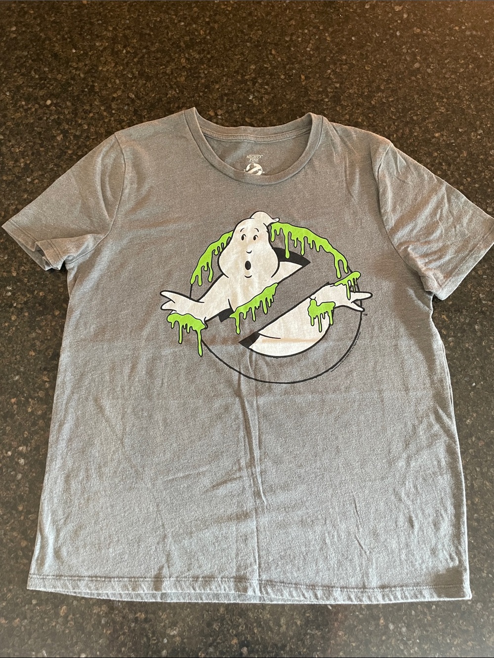 Mighty Fine Ghostbusters Tshirt, grey, super soft, XL-20x24.